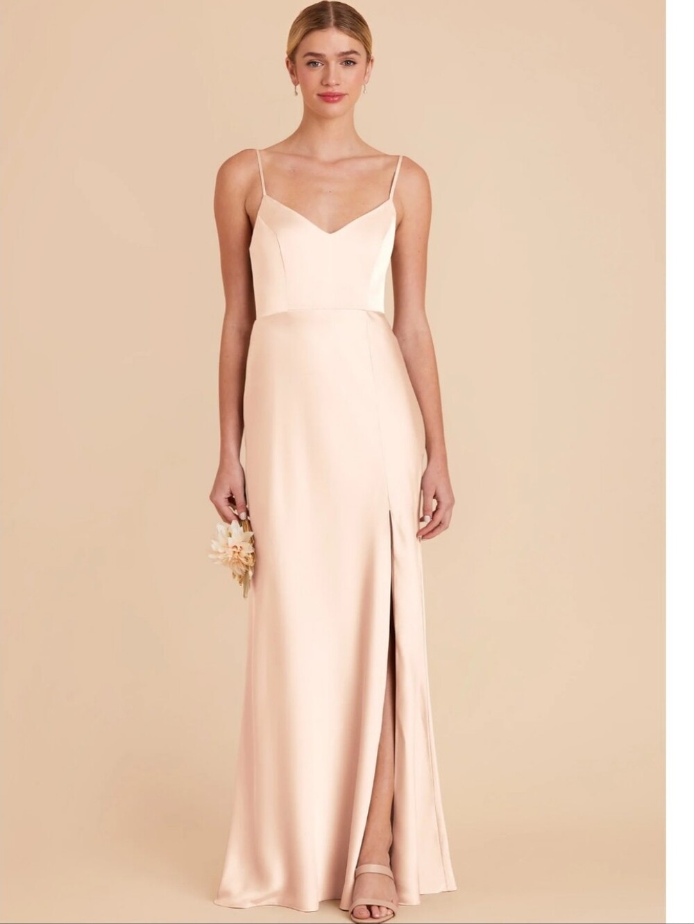 Jay Bridesmaid Dress In Matte Satin Champagne